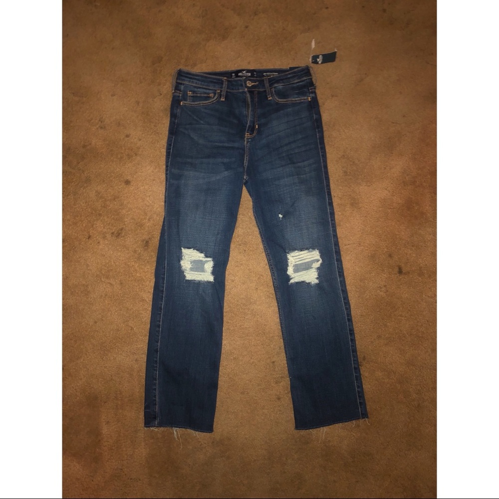 Hollister high rise crop slim straight jeans